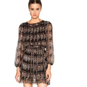 ISABEL MARANT ETOILE Sharla City Flou Dress in Black Floral Size 36